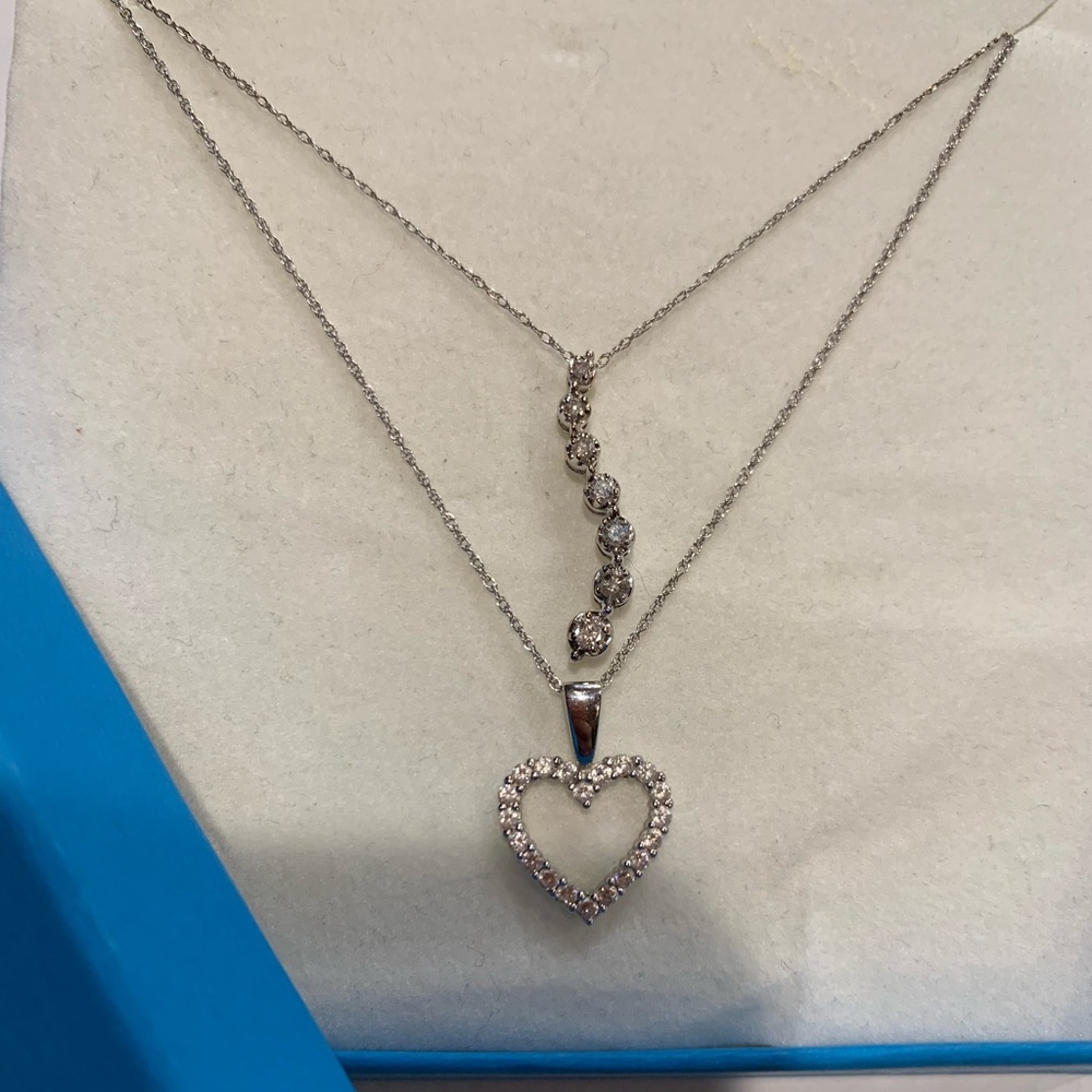 Forever Necklace Set Silver & White Gold